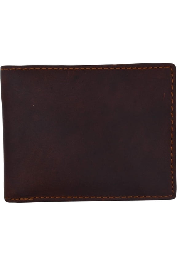 Genuine Leather Wallets for Men-Handmade Italian Vintage Distressed Slim Bifold Men's Wallet with RFID Blocking ID Window Vintage RHU