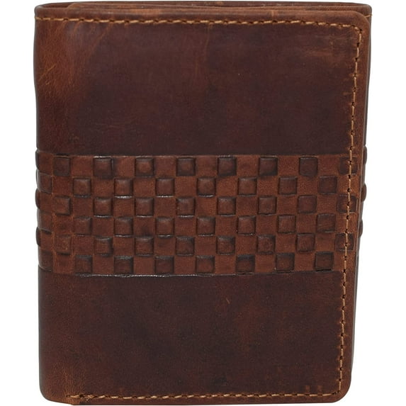 CAZORO Men's RFID Blocking Extra Capacity Trifold Vintage Leather Wallet for Men with Box