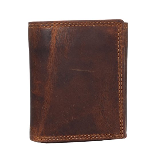 CAZORO Men's RFID Blocking Extra Capacity Trifold Vintage Leather Wallet for Men with Box