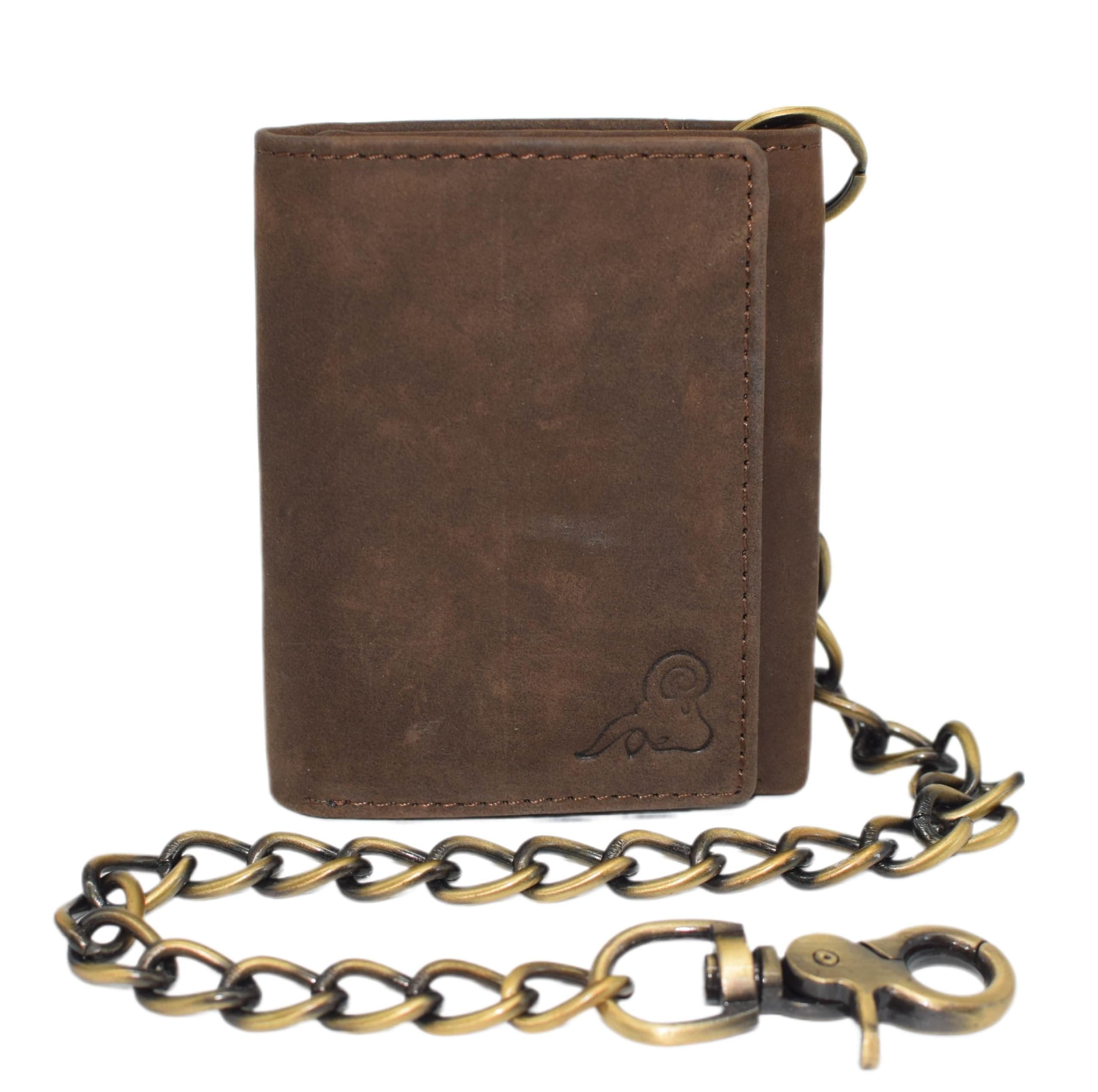 RFID-Blocking Leder-Portemonnaie Biker-Style – Langes Scheckbuch-Design In Schwarz, Braun, Tan