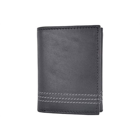 CAZORO Real Leather Wallets for Men RFID Blocking Slim Trifold Wallet with Card Slots & ID Window