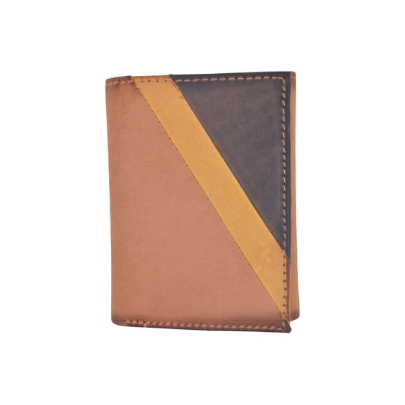 CAZORO Real Leather Wallets for Men RFID Blocking Slim Trifold Wallet with Card Slots & ID Window
