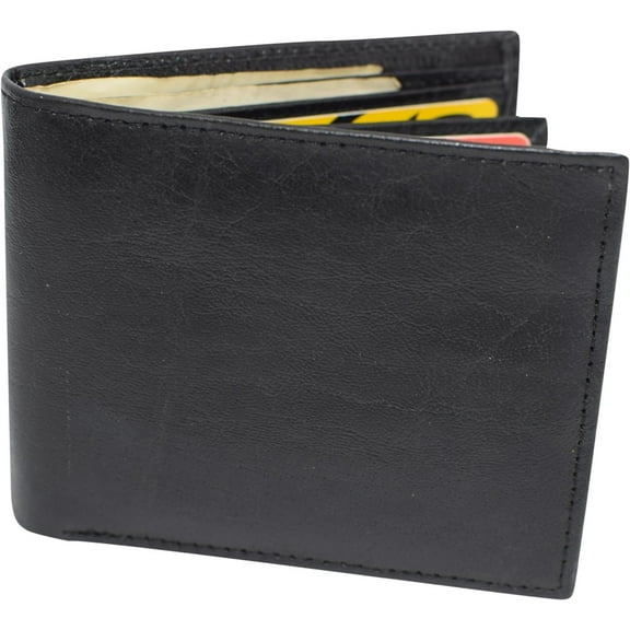 CAZORO Slim RFID Wallets for Men Real Cowhide Leather Front Pocket Bifold Wallet Black