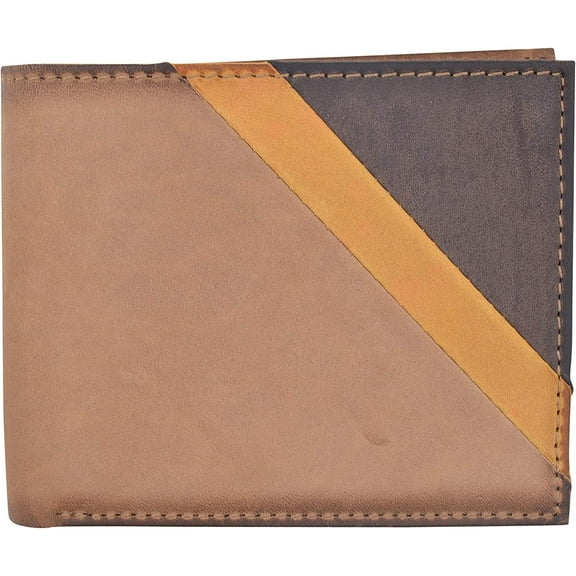 CAZORO Slim Wallet for Men Bifold Genuine Leather RFID Blocking Minimalist Stylish Front Pocket Mens Wallets Cognac/Brown
