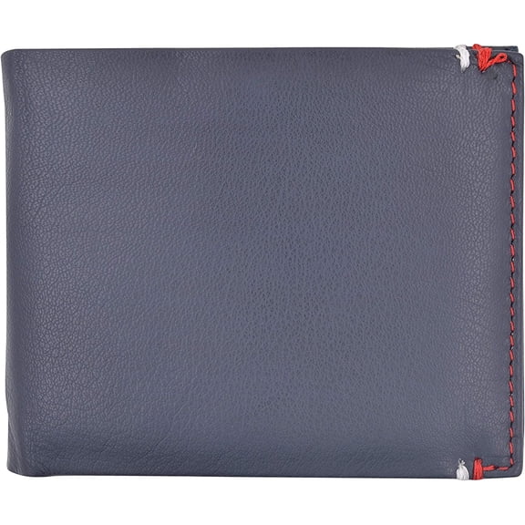 CAZORO Slim Wallet for Men Bifold Genuine Leather RFID Blocking Minimalist Stylish Front Pocket Mens Wallets Navy