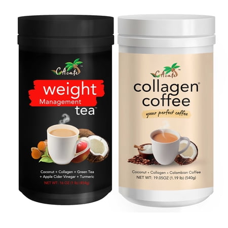 CAcafe Collagen Coffee and Weight Management Tea Variety 2-Pack