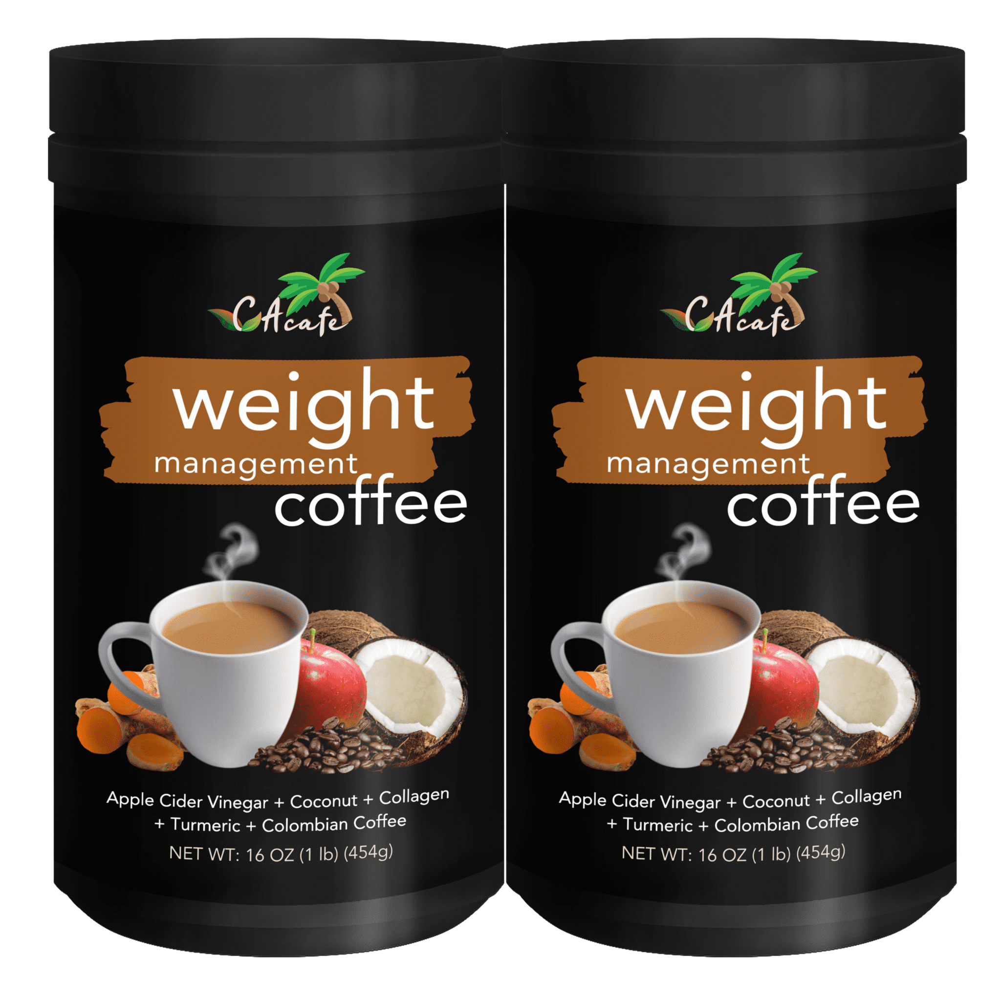CAcafe Weight Management Coconut Coffee 16oz each (2-Pack)