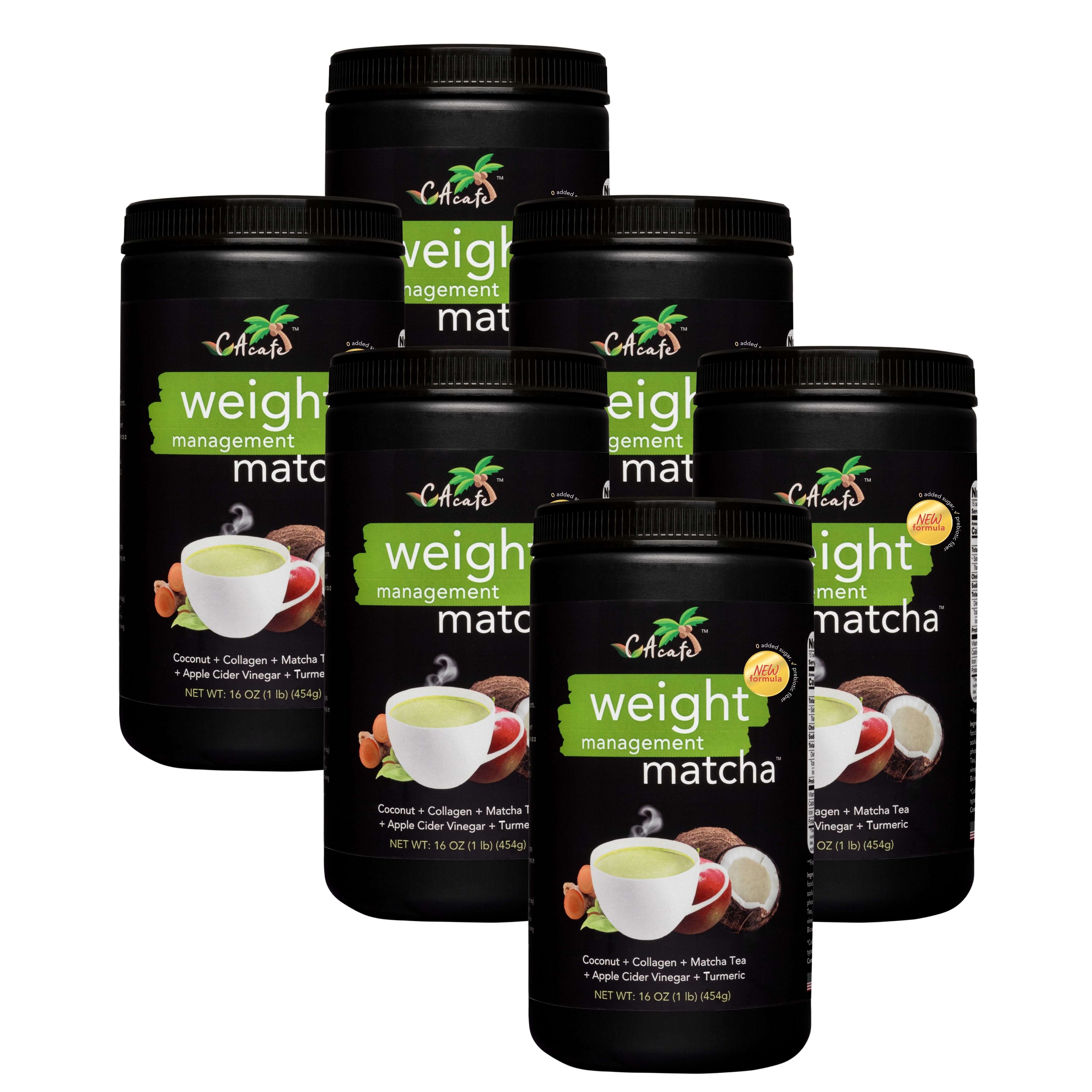 CAcafe Weight Management Matcha No Sugar(Updated Formula)16OZNon- GMO, Gluten Free, No Added Sugar