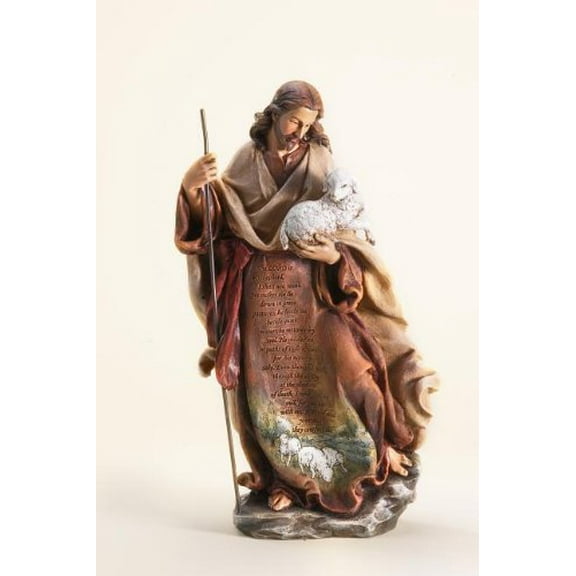 Figures Of Faith - 12.25  H Christ W/ Lamb Sculpture Statue Figure