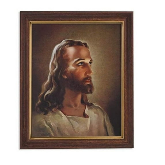 Gerffert Christian Wall Art in Mahogany Toned Wood Frame, 10 x 12.5-Inch, Sallman - The Head of Christ