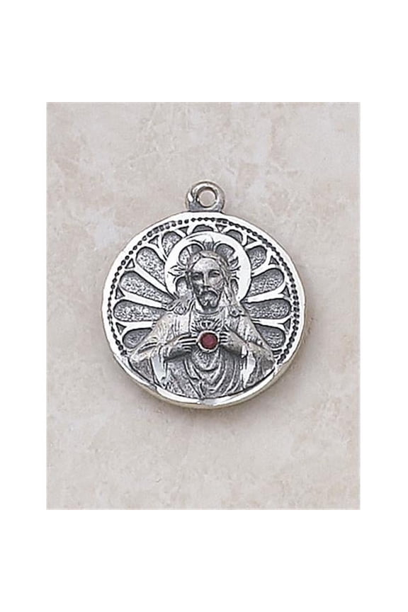 CB Catholic SS435RU Ruby Scapular Medal with 24 in. Chain