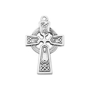 CB Catholic SS7643 Sterling Celtic Cross Medal with 20 in. Chain - Medium