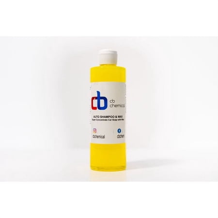 CB Chemical Auto Shampoo & Wax - Super Concentrate Car Soap with Wax - High Foaming Car Wash Soap Safe for Cars, Trucks, Motorcycles, RVs and More - PH Balanced Formula 16 Fl Oz
