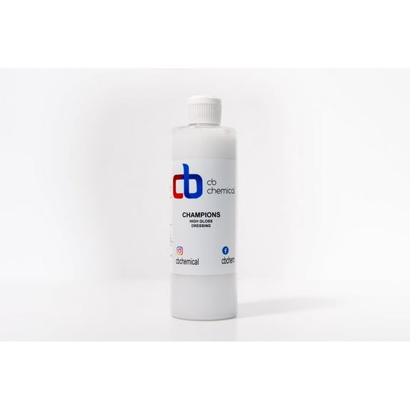 CB Chemical Champions High Gloss Shine dressing - Tire Dressing & Rubber Protect - Dark, Spray able, Conditioner for Rubber and Plastic, Safe for Cars, Trucks, Motorcycles, RVs & More - 16oz