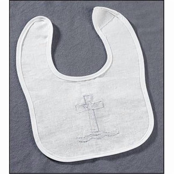 CB Church Supplies 149392 Baptismal Bib - Large Embroidered Shell