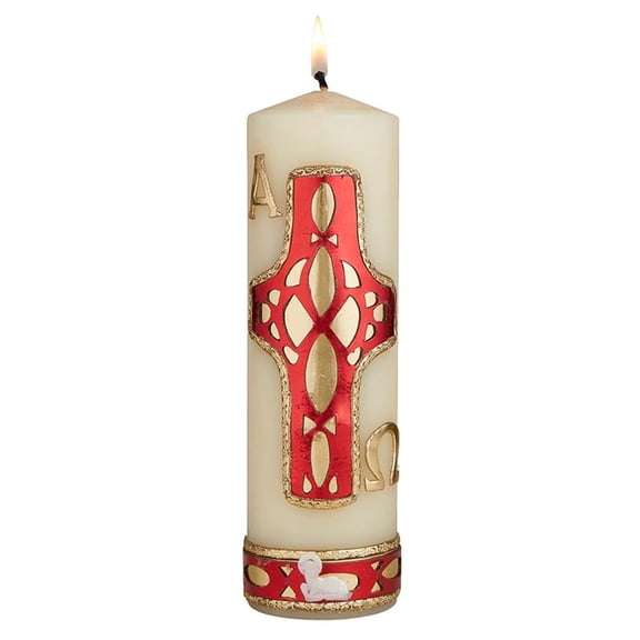 CB Church Supply Devotional Candles Hand Decorated Family Prayer Candle by Will & Baumer, 8-Inch, Easter Mosaic