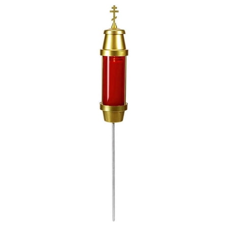 CB Church Supply Orthodox Cross Cemetery Light Sanctuary Light with Stake by Will & Baumer, 17" Tall, Ruby