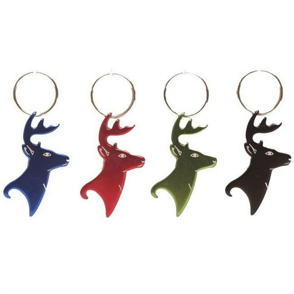 CB Enterprises 3604 Deer Bottle Opener Key Chains, Assorted Color - Pack of 12
