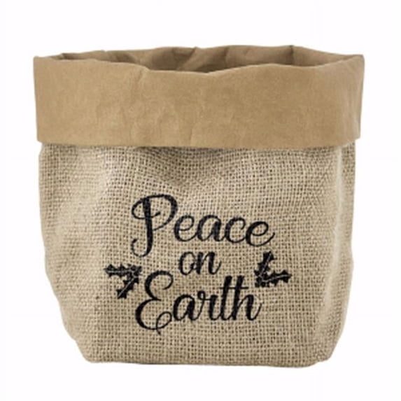 CB Gift 139245 4.75 x 8 in. Peace on Earth Jute Washable Paper HolderPack of 2