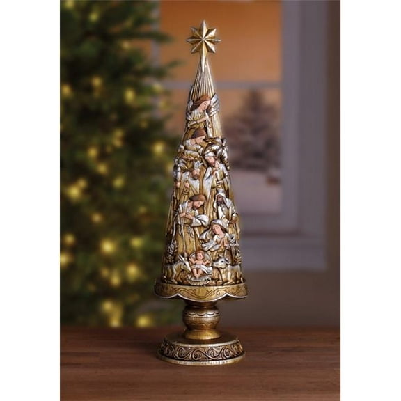 20.75" AG Mtllic Nativity Tree