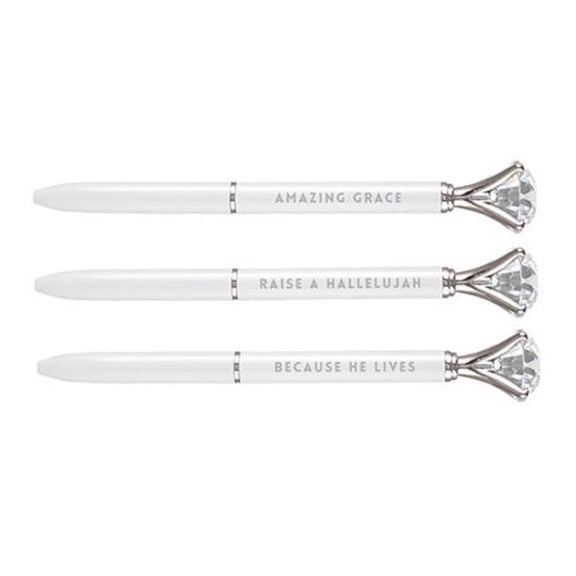 CB Gift 20912X Gem Pen with Assorted Phrases, White