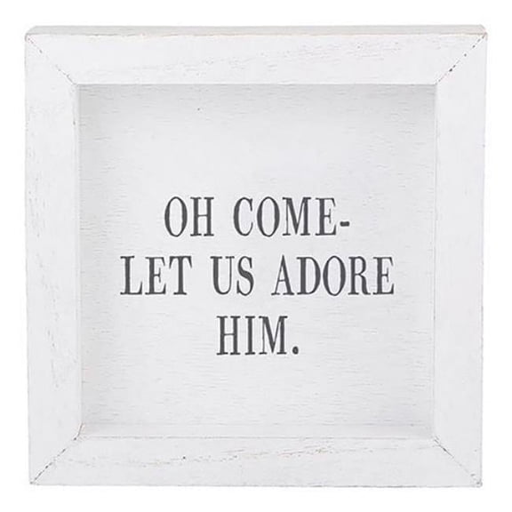 CB Gift 212406 6 in Square Let Us Adore Him Petite Word Board