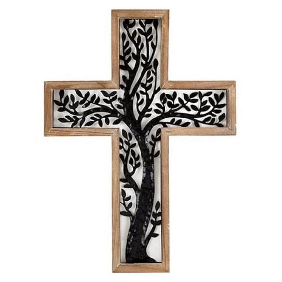 CB Gift 212512 15 in. Metal Tree Wall Cross