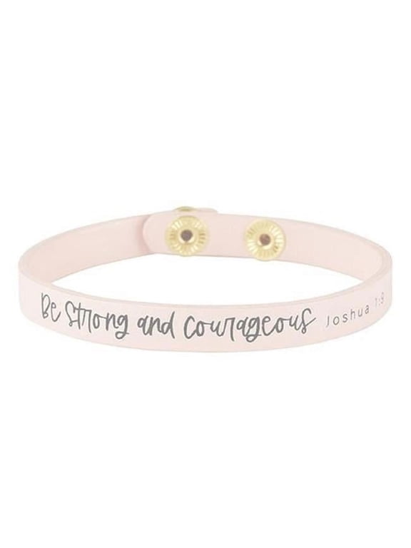 Be Strong And Courageous Leather Snap Bracelet