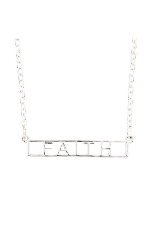 330258 Kingdom Words Faith Silver Plate Necklace