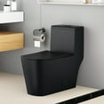 thumbnail image 1 of CB HOME 27-3/8''X14"X29-1/8" Dual Flush 1.11/1.585 GPF Water Efficient One-piece Standard-Size Toilet, integrated toilet, Black, 1 of 11