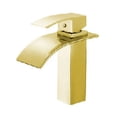 thumbnail image 1 of CB HOME Low Arc Single Handle Pulldown Basin Faucet, Lead Free Brass Material, Brush Gold, 1 of 1