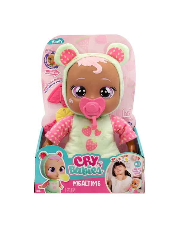 Mealtime Mindy 11.4" Baby Doll w/ 4 accessories, 15 sounds and reactions
