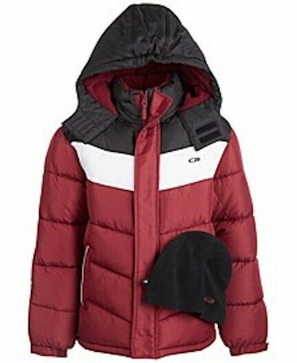 CB Sports Big Boy Chevron Puffer Coat Burgundy Black 8 Walmart