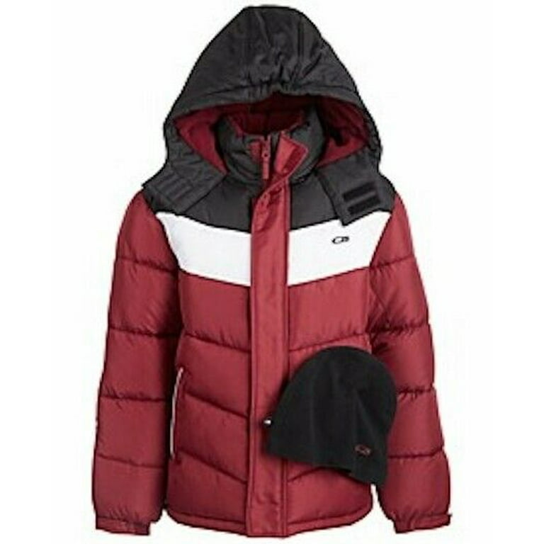 CB Sports Big Boy Chevron Puffer Coat Burgundy Black 8 Walmart