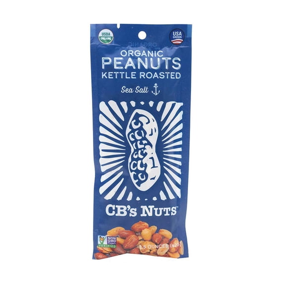 CB's Nuts Organic Kettle Roasted Peanuts (Sea Salt, 12 pack - 1.5 oz)
