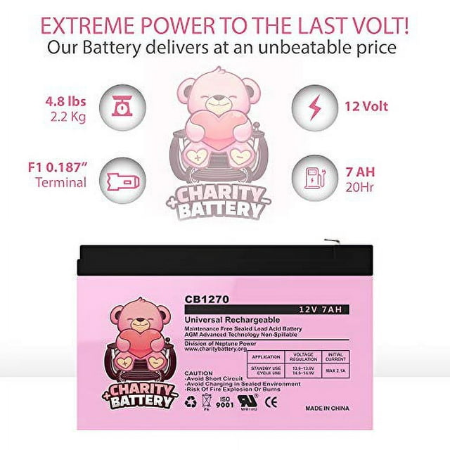 CB1270 12V 7Ah SLA Battery Replacement for Enduring 6-DW-7 12V 7AH - 2 ...