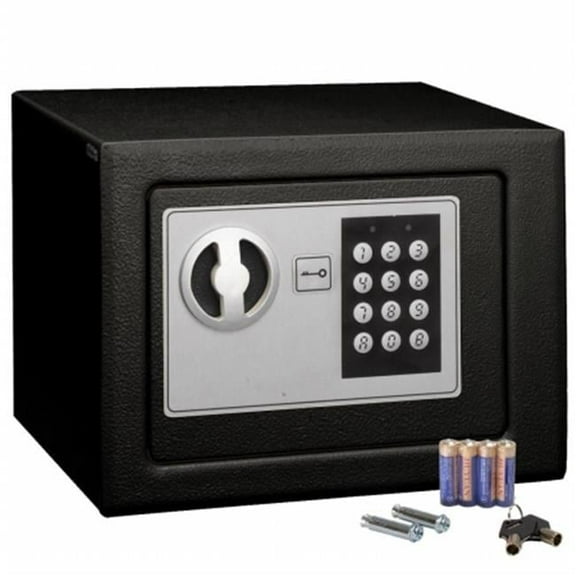 CB15251 Safe Box Small Digital Electronic Keypad with Lock for Home Office Hotel Gun, Black