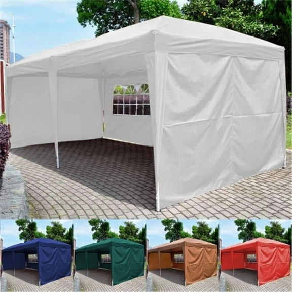 CB16156 10 x 20 ft. Outdoor Pop Up Party Tent Folding Canopy with Carry Bag, Multi Color