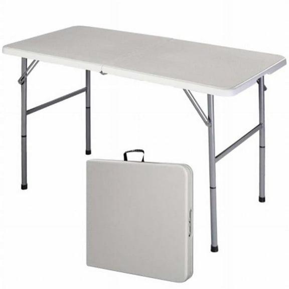 CB16218 4 ft. Picnic Folding Portable Dining Table, Off White