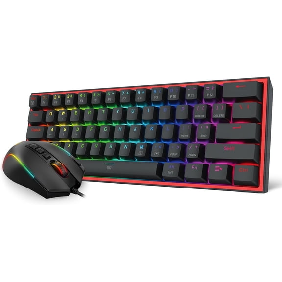 CB201 Gaming Keyboard &  Combo, 61  K617 Wired RGB Gaming Keyboard and 8000 DPI Wired M612 Gaming  Bundle, Black