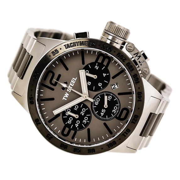 CB203 Men's Canteen Bracelet Grey Titanium Dial Two Tone Titanium Steel Chrono Watch