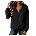 thumbnail image 1 of CBASIHI Cotton Linen Lightweight Jackets for Women- Fall Casual Athleisure Loose Fit Hooded Long Sleeve Zip Up Jacket Black Size XL, 1 of 7