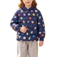 thumbnail image 1 of CBASIHI Girls Cartoon Padded Jackets- Long Sleeve Stand Collar Casual Cute Winter Fall Toddlers Thickened Quilted Coat Navy Size 2-3 T, 1 of 9