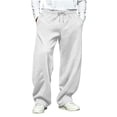 thumbnail image 1 of CBASIHI Mens Wide Leg Sweatants with Pockets- Casual Fall Drawstring Elastic Waist Baggy Streetwear Pants White Size M, 1 of 8