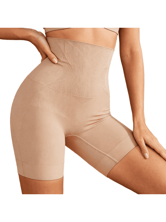 Womens High Waist Shapewear Shorts- Tummy Control Butt Lifter Safety Smoothing Seamless Smoothing Underwear Beige Size XS-3XL