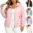 thumbnail image 1 of CBASIHI Womens Long Sleeve Sun Protection Jackets- Lightweight Loose Fit Zip Up Hooded Casual Athletic Windbreaker Jackets with Pockets Pink Size XS-3XL, 1 of 9