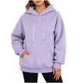 thumbnail image 1 of CBASIHI Womens Oversized Hoodies- Long Sleeve Drop Shoulder Fall Casual Pullover Sweatshirts Purple Size S, 1 of 6