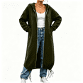 thumbnail image 1 of CBASIHI Womens Oversized Long Sweatshirts with Pockets- Casual Trendy Long Sleeve Fall Loose Fit Zip Up Hoodie Jackets Army Green Size XL, 1 of 9