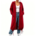 thumbnail image 1 of CBASIHI Womens Oversized Long Sweatshirts with Pockets- Fall Long Sleeve Loose Fit Casual Trendy Zip Up Hoodie Jackets Red Size L, 1 of 9