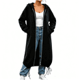 thumbnail image 1 of CBASIHI Womens Oversized Long Sweatshirts with Pockets- Loose Fit Casual Trendy Long Sleeve Fall Zip Up Hoodie Jackets Black Size S-2XL, 1 of 9